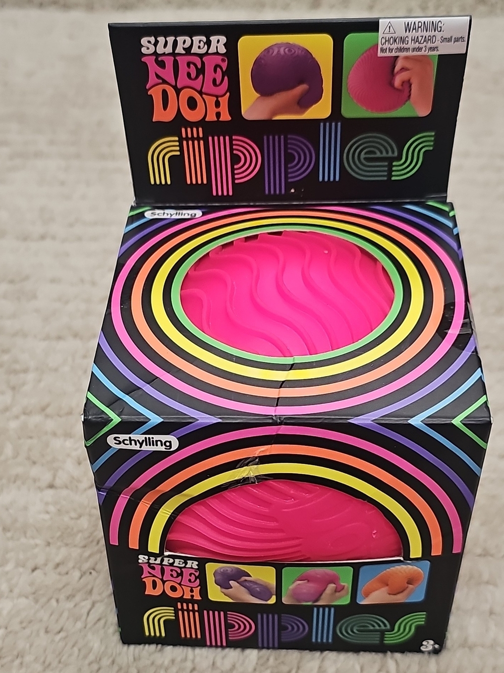 Schylling Super NeeDoh Ripples (Pink) - Giant Sensory Fidget Ball